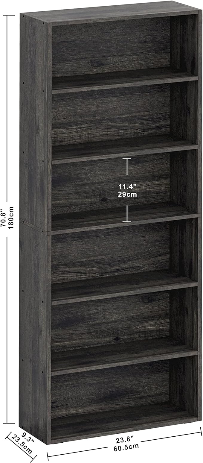 IRONCK Bookshelves and Bookcases Floor Standing 6 Tier Display Storage Shelves 70in Tall Bookcase Home Decor Furniture for Home Office, Living Room, Bed Room