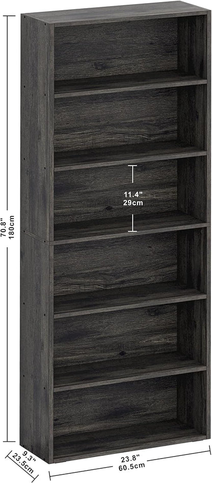 IRONCK Bookshelves and Bookcases Floor Standing 6 Tier Display Storage Shelves 70in Tall Bookcase Home Decor Furniture for Home Office, Living Room, Bed Room