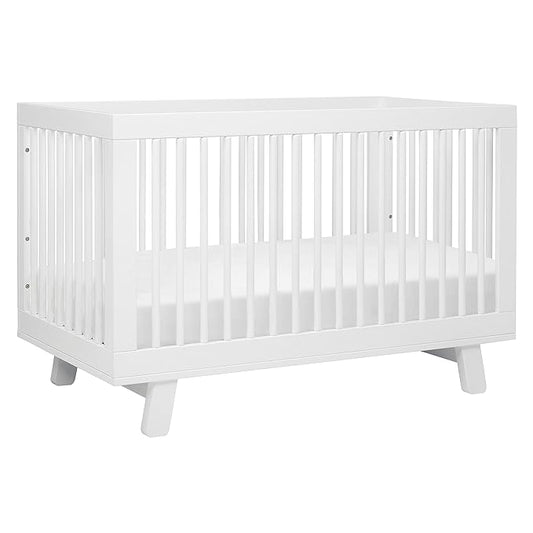 Babyletto Hudson 3-in-1 Convertible Crib with Toddler Bed Conversion Kit in White, Greenguard Gold Certified , 53.75x29.75x35 Inch (Pack of 1)
