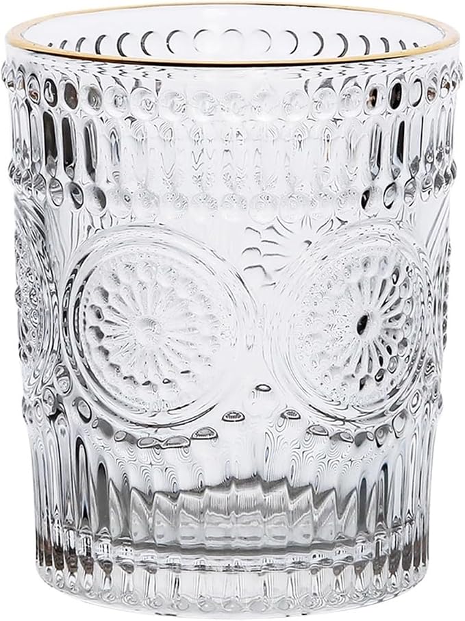 drinking glassware Drinking Glasses Sunflower Embossed Glass Cup(Small)