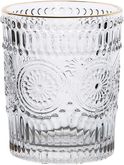 drinking glassware Drinking Glasses Sunflower Embossed Glass Cup(Small)