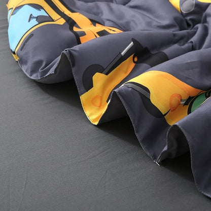 Wajade 7 Piece Construction Truck Kids Comforter Set for Boys Full Size 3D Vehicles Excavator Cars Bedding Set for Kids Teens(1 Comforter, 1 Flat Sheet, 1 Fitted Sheet, 2 Pillowcase and 2 Pillow Sham)