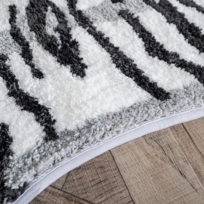 Tiger Shaped Bathroom Rug Animals Bath Mat Rug Non-Slip Bathroom Door Mat for Bedroom Bathroom Kitchen Cartoon Rug for Bathroom Tub Soft Bathmat Home Decor (65x98cm/25.6x38.6in) White