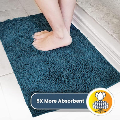 Muddy Mat® Shown on TV–Super Absorbent Microfiber Dog Door Mat for Muddy Paws, Non-Slip Washable Pet Rug, Quick Dry Chenille Entryway Carpet, Machine Washable Indoor Outdoor mat–Atlantic Blue 59"x24"
