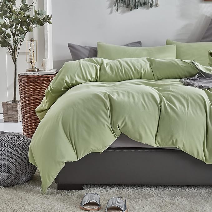 Sage Green Comforter Set Full Solid Green Bedding Set Lightweight Women Soft Light Mint Green Blanket 3 PCs Durable Full Size Comforter Set Men Sage Green Breathable Bed Comforter Set