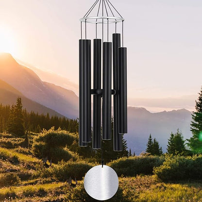 ASTARIN Wind Chimes Outdoor Large Deep Tone,36 Inch Large Chimes for Outside Tuned Relaxing Soothing Low Bass,Memorial Windchimes Sympathy for Mom Dad,Black