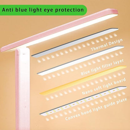 Desk lamp,LED Lamp,Touch Control,3 Color Modes,Eye-Protecting Table Lamp,Led Lights for Bedroom,Home,Office,Black (Medium Size, Pink)
