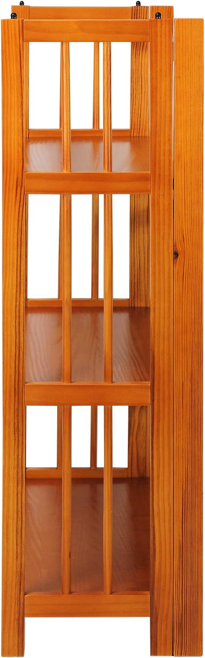Casual Home 3-Shelf Folding Stackable Bookcase and Casual Home 4-Shelf Corner Folding Bookcase Bundle