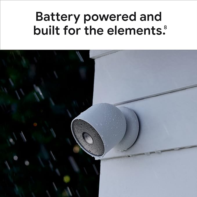 Google Nest Cam Outdoor or Indoor, Battery - 2nd Generation - 1 Pack