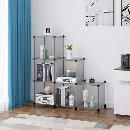 HOMIDEC 6-Cube Light Grey Cube Storage Organizer, Modular Storage Shelf with Hammer, Bin Cabinet Closet Bookshelf for Living Room, Bedroom, Office, Each Cube Size 11.8 x 11.8 inch