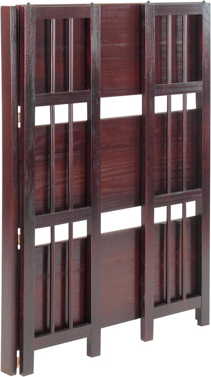 Casual Home 3 Shelf Folding Stackable Bookcase, 27.5" Wide, Espresso
