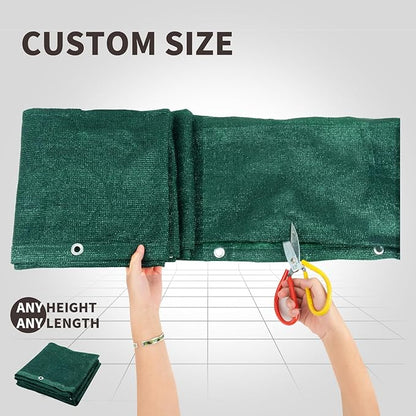 LOVE STORY Custom Size 3'x22' Dark Green Balcony Privacy Screen,UV Block Privacy Fence Screen,90% Shield for Outdoor Pool Garden Apartment Railing