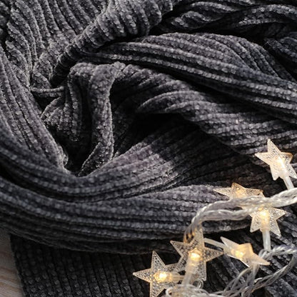 lifein Throw Blanket for Couch, Soft Boho Decor Bed Throw,Cozy Grey Knitted Chenille Small Farmhouse Lightweight Throw for Spring(Dark Grey,50 * 60")