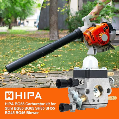 Hipa BG55 Carburetor for STHIL BG85 BG 55 BG65 SH85 SH55 SH85C BG55Z SH55C BG45 BG46 SH55Z SH85DZ SH85Z BG46DZ BG46Z BG65DZ BG65Z BG85DZ BG85Z Leaf Blower 4229 120 0606 C1Q-S68
