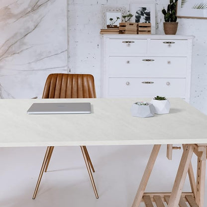 Kaboon Universal Tabletop 45"x20", Solid One-Piece Melamine Table Top, Double Desk L-Desk Floating Desk DIY, Home and Office,Sea Salt/White