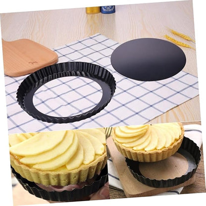 IMIKEYA 2pcs Non-stick Cake Molds Live Bottom Tart Pizza Pans for Baking Pies Quiches and Desserts