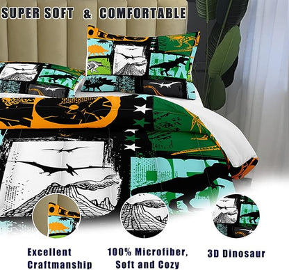 Bodhi Dinosaur 4018 Microfiber Polyester Bedding Set, Twin, 2 Pieces