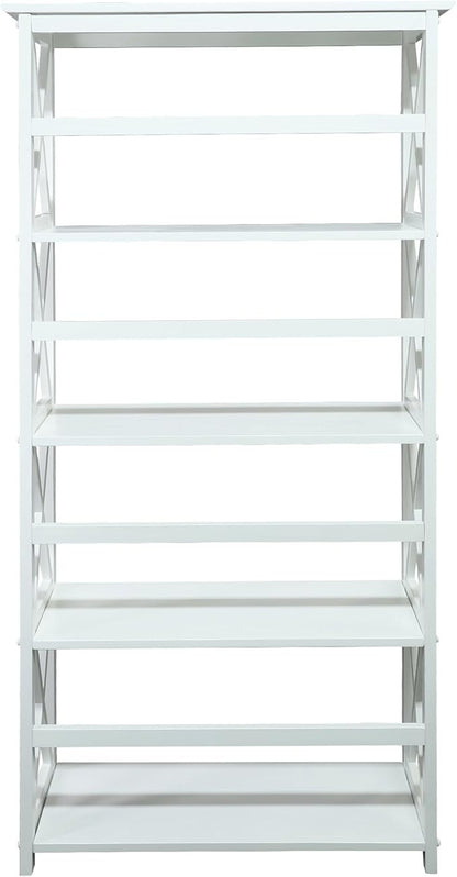 Casual Home Montego Bookcase, 5-Shelf, White,324-51