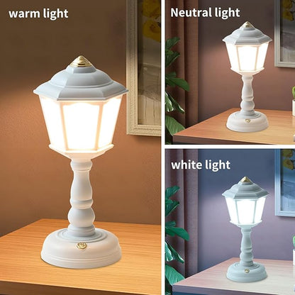 Mini Desk lamp Vintage, LED Desk Lamp Dimmable Table Lamp Reading Lamp with USB Charging Port, Sensitive Control, Eye-Caring Office Lamp,Very Beautiful Decorative Desk lamp (White)