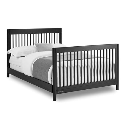 Delta Children Brooks 6-in-1 Convertible Crib, Midnight Grey + Simmons Kids Quiet Nights Breathable Crib Mattress with Removable/Machine Washable Cover (Bundle)