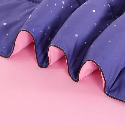 Wowelife Glitter Teen Bedding Sets for Girls Gradient Full Size 5 Pieces Comforter Set Pink Purple Kids Comforter Sets Lightweight with Comforter, Flat Sheet, Fitted Sheet and 2 Pillowcases