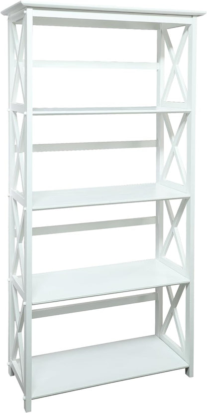 Casual Home Montego Bookcase, 5-Shelf, White,324-51