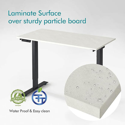 Kaboon Universal Tabletop 55"x20", Solid One-Piece Melamine Table Top, Double Desk L-Desk DIY, Home and Office,Sea Salt/White