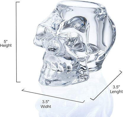 Diamond Star Glass Candle Holder Skull Halloween Tealight Candle Holder Decorative Votive Candle Holders for Home Party (clear)
