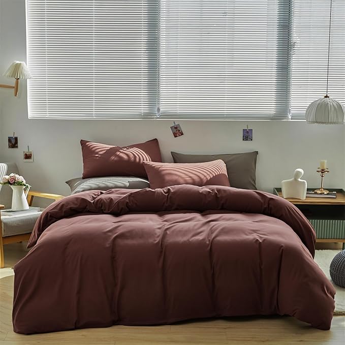 Brick Red Comforter Set Full Clay Rust Red Color Bedding Set 3 Pieces Solid Color Women Rust Red Blanket Set Solid Brick Red Comforter Set Full Size Breathable Soft Bed Comforter Set