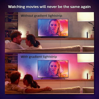 Philips Hue 75" Smart TV Light Strip - White and Color Ambiance LED Color-Changing TV Backlight - Sync with TV, Music, and Gaming - Requires Bridge and Sync Box - Control with App or Voice Assistant