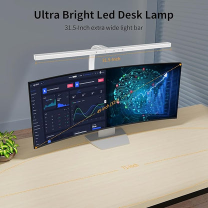 EppieBasic LED Desk Lamp, 24W Architect Clamp Task Table Lamp, Office Desk Lamp Super Bright Extra Wide Area Drafting Work Light,6 Color Modes and Stepless Dimming for Workbench, Reading, Monitor