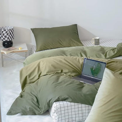 Gradient Green Comforter Set Ombre White Green Bedding Set Twin Women Aesthetic Comforter 3 PCs Green Color Bed Comforter Set Twin Gradient White and Green Comforter Set Twin