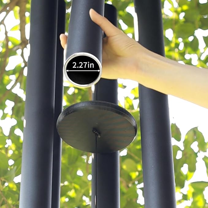 ASTARIN 65 in Wind Chimes for outisde - Extra Large Outdoor Handcrafted WindChimes,Deep Tone Metal Chimes for Garden Decor, Large Windchimes Deep Resonance, 2.27in Tubes Weather-Resistant, Black