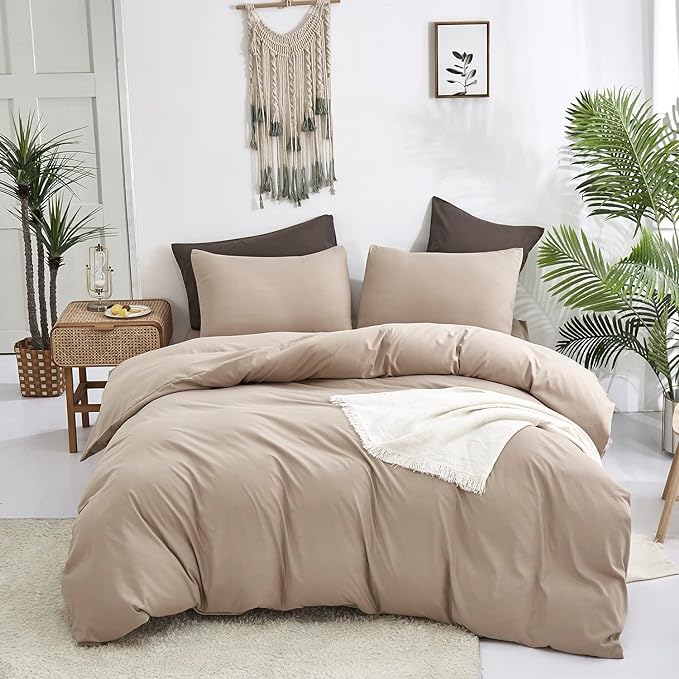 Deep Champagne Comforter Set Dark Champagne Bedding Set Solid Champagne Comforter Set Women Soft Champagne Bedding Men Breathable Comforter Set Khaki Bed Set, Cal King (104" X 96" )