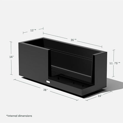 Veradek Block Series Long Box Planter - Large Rectangular Planter for Indoor or Outdoor Patio/Porch | Durable All-Weather Use with Drainage Holes | Modern Décor for Tall Plants, Flowers or Shrubs