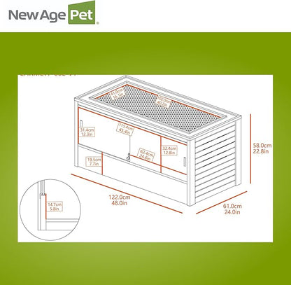 New Age Pet ECOFLEX 48" Mojave Reptile Lounge -Durable Wood Plastic Composite Habitat with Ventilation, Removable Glass Doors & Lock, Easy Assembly, for Tortoises, Snakes, Iguanas
