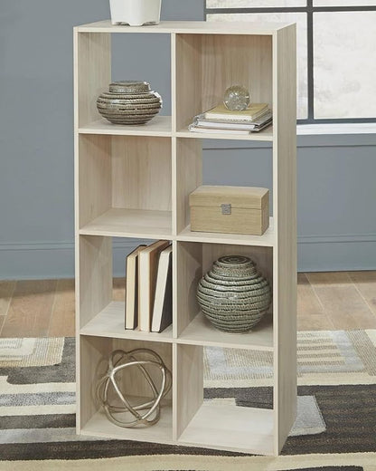Signature Design by Ashley Socalle Modern 8 Cube Storage Organizer or Bookcase, Whitewash