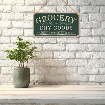 Pantry Sign Rustic Wall Art Print Wooden Signs Funny Home Decor Vintage Poster Retro Hanging Plaque for Farmhouse Kitchen Cafe Bar Grocery Coffee Corner 10x5 Inch (Green)