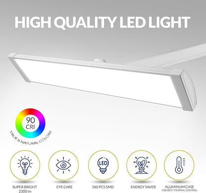 Super Bright 2,300 Lumens Powerful Professional Eye Care LED Desk Lamp, Brightness & Color Temperature Adjustable, Task Light for Home, beauty, Crafting, Office, Workbench (CCT, Dimmable, White)