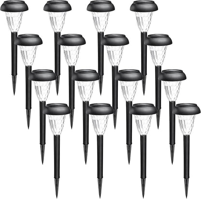 GIGALUMI 16 Pack Solar Lights Outdoor Waterproof, Warm White Pathway Light Solar Powered, Landscape Lighting, Garden Lights for Decor, Patio, Garden, Yard, Pathways, Walkways