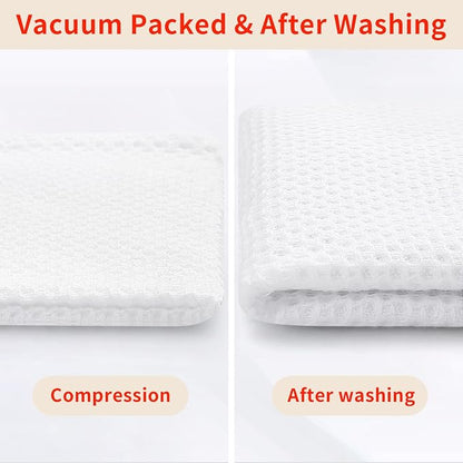 Homaxy 100% Cotton Waffle Weave Kitchen Dish Towels 8-Pack, White | 13 x 28 Inches, Ultra Soft Absorbent Dish Towels, Quick Drying Cleaning Towels