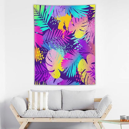ICMOLYYENLO Palm Leaf Tapestry Wall Hanging, Tropical Leaves Plant Jungle Green Hawaiian Art Home Decor for Guest Bedroom Living Room Dormitory 60x60