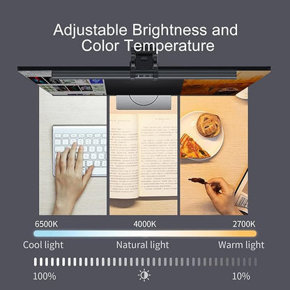 Induction Monitor Light with Sensor, Monitor Light Desk Lamp with Touch and Sensor Control, No Screen Glare Dimmable Monitor Lamp Computer Light Bar for Screen/Home/Office