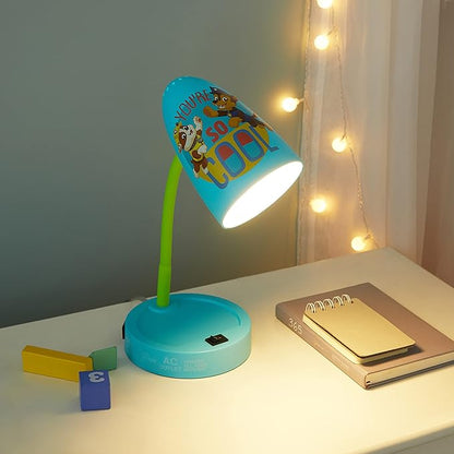 Idea Nuova Paw Patrol Switch Operated LED Task Table and Desk Lamp with Charging Outlet