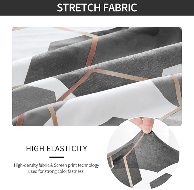 Gibelle Dining Room Chair Covers Set of 4, Soft Stretch Kitchen Chair Covers Slipcover Protector, Removable Washable Geometric Parson Chair Covers 4 Pack, Grey
