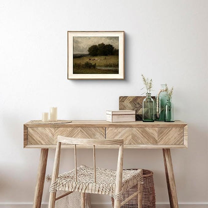 XOCUUI Unframed Canvas Wall Art Vintage Decor, Home Decor Vintage Landscape Oil Painting Canvas Wall Art Decorations for Living Room Kitchen Office Farmhouse Bathroom Decor, 8"x10"