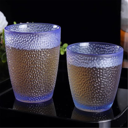 drinking glassware Stackable Heat-resistant Water Cup for Juice Beer(Blue,Medium)