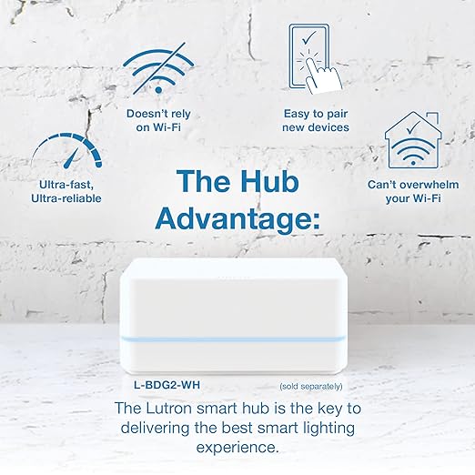 Lutron Caseta Original Smart Dimmer Switch (Lutron Smart Hub Required), for LED Lights, 150 Watt, Single-Pole/3-Way, No Neutral Required, PD-6WCL-WH 5-PACK, White, 5 Pack