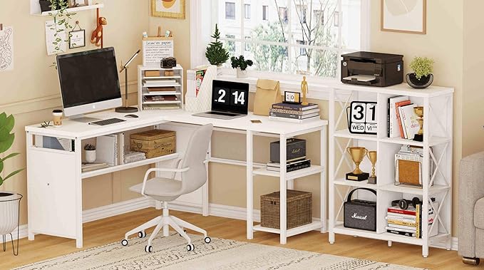 FATORRI 6 Cube Storage Organizer Shelf, Wood and Metal Cubby Bookcase, Modern Cube Bookshelf (White Oak)
