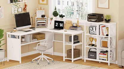 FATORRI 6 Cube Storage Organizer Shelf, Wood and Metal Cubby Bookcase, Modern Cube Bookshelf (White Oak)